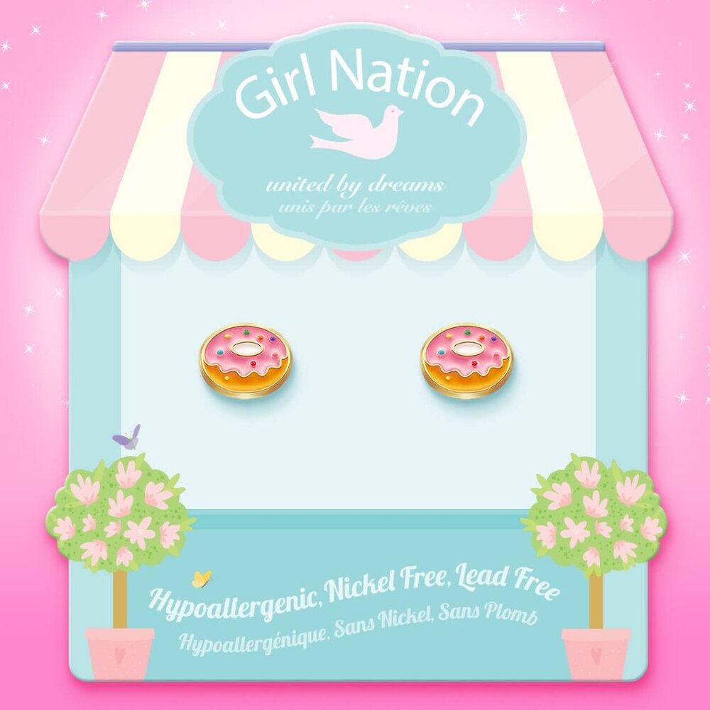 Very Berry Donut | Cutie Stud Earrings | Hypoallergenic